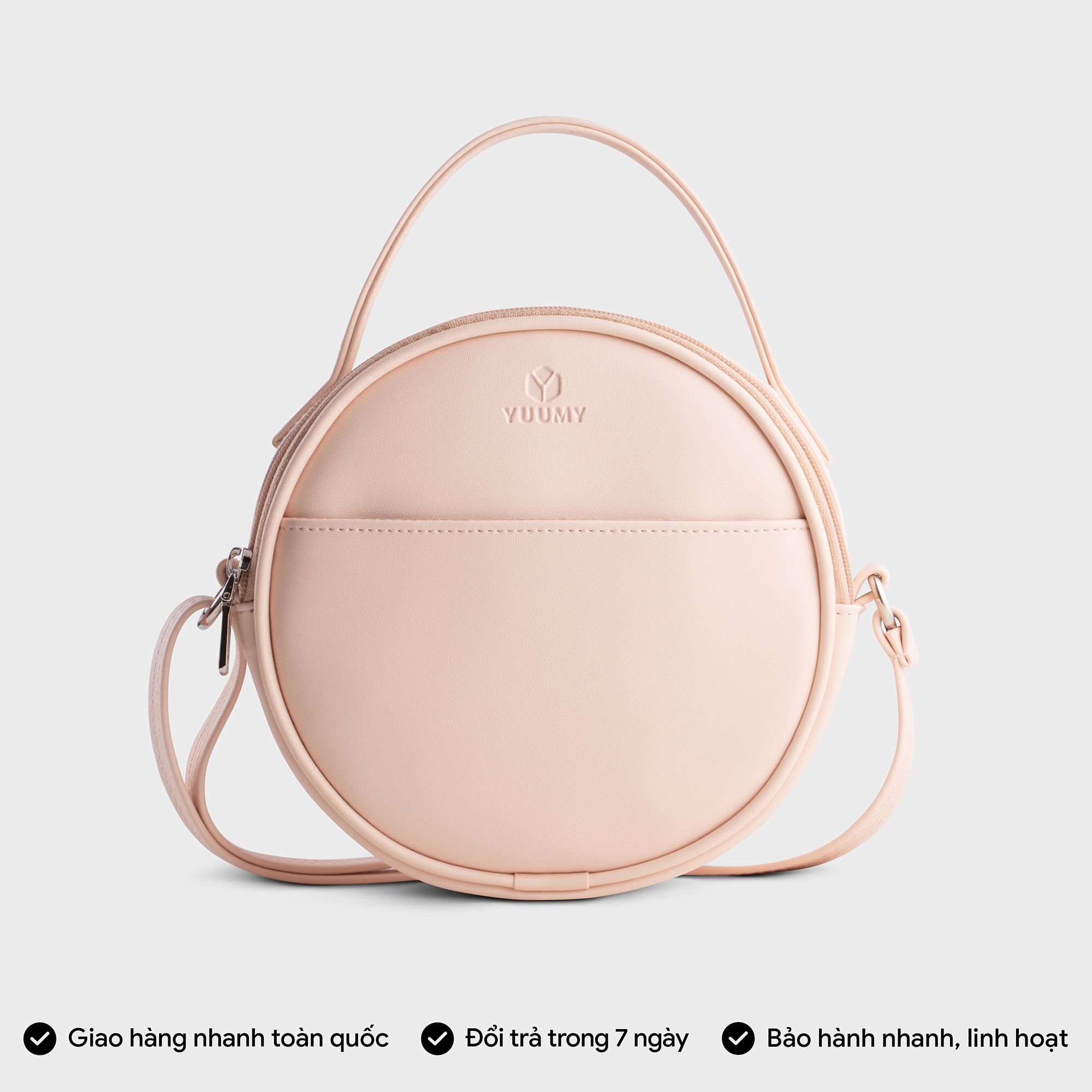 Túi Yuumy ( Thời trang nữ dáng tròn phối ngăn size 18 - Túi đeo chéo da Seasand YN261 )