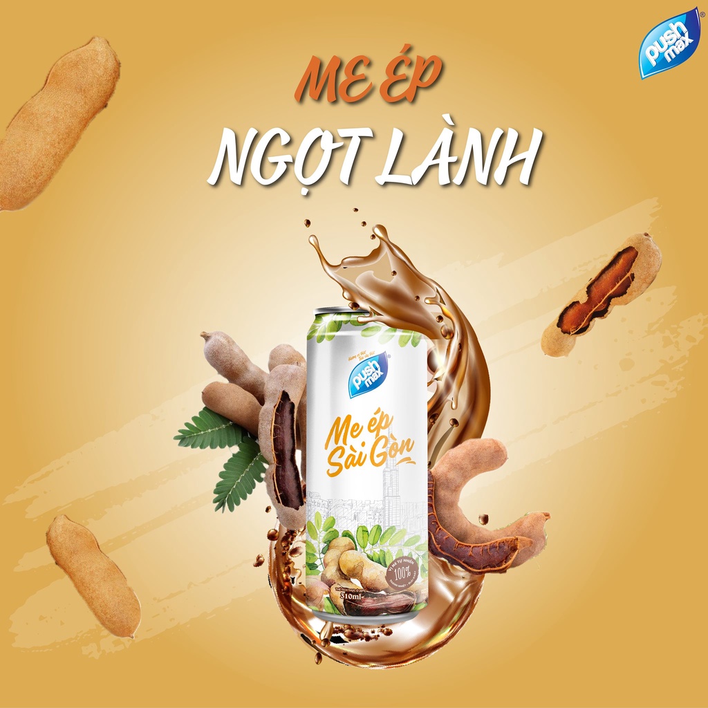 Lốc 6 Lon Nước Trái Cây Me Ép Sài Gòn Pushmax