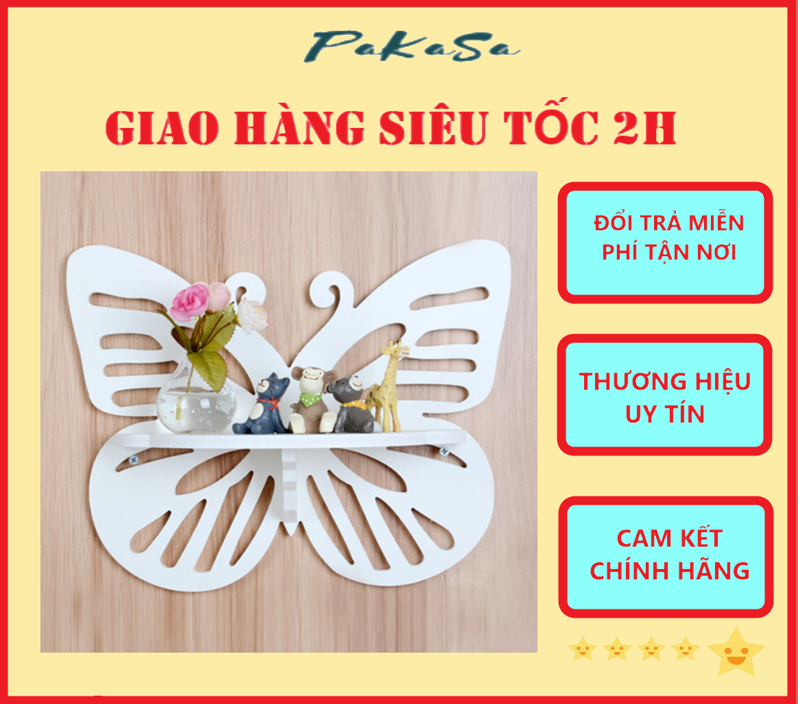 Kệ Trang Trí Tường Nội Thất Hình Bướm PaKaSa - Hàng Chính Hãng ( Kèm phụ kiện)