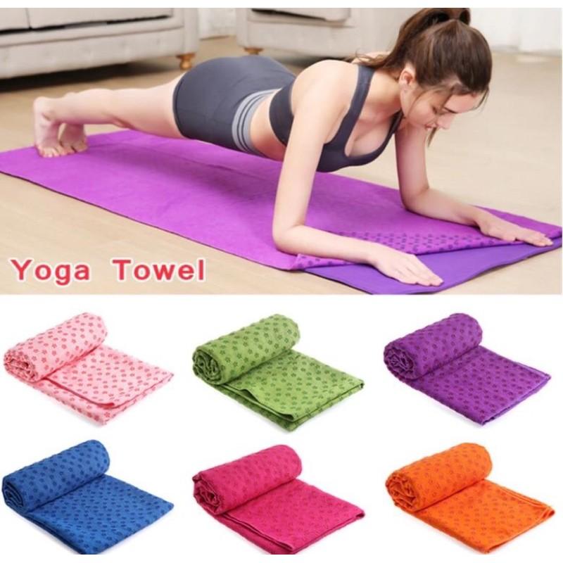 Khăn tập yoga cao su non ( tặng túi) hàng dày 400g