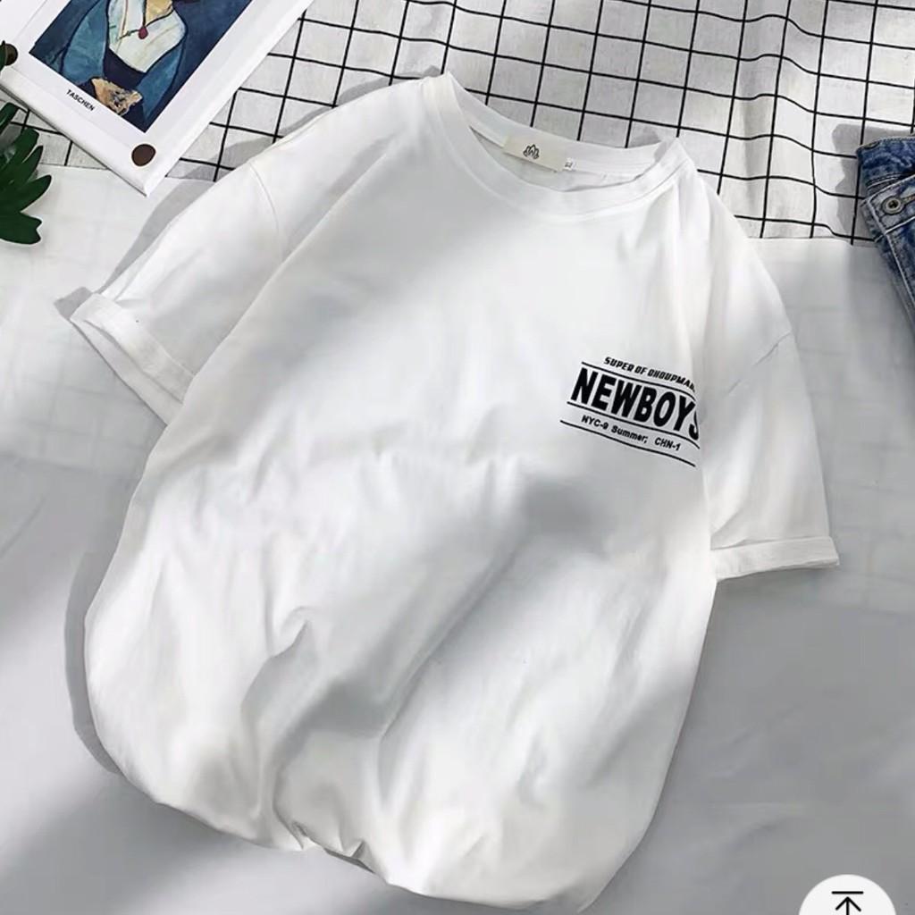 Áo thun tay lỡ form rộng họa tiết NEW BOY - Unisex nam nữ đều mặc được