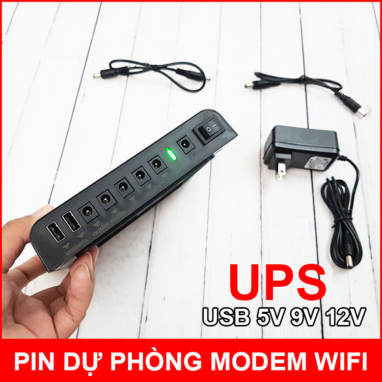 Nguồn lưu điện dự phòng UPS cho modem wifi camera USB 5V 9V 12V 24000mAh