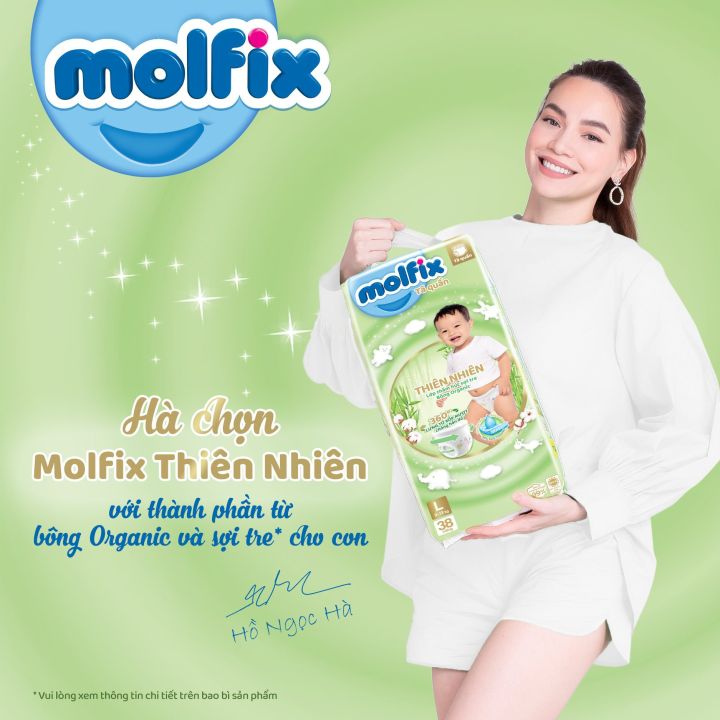 (MẪU MỚI 2024)Tã/bỉm QUẦN Molfix Thiên nhiên Thổ Nhĩ Kỳ size L68+6 miếng