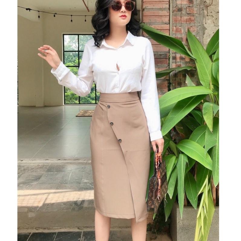 Chân váy dài cơ bản dáng suông công sở nhiều màu, nhiều size.