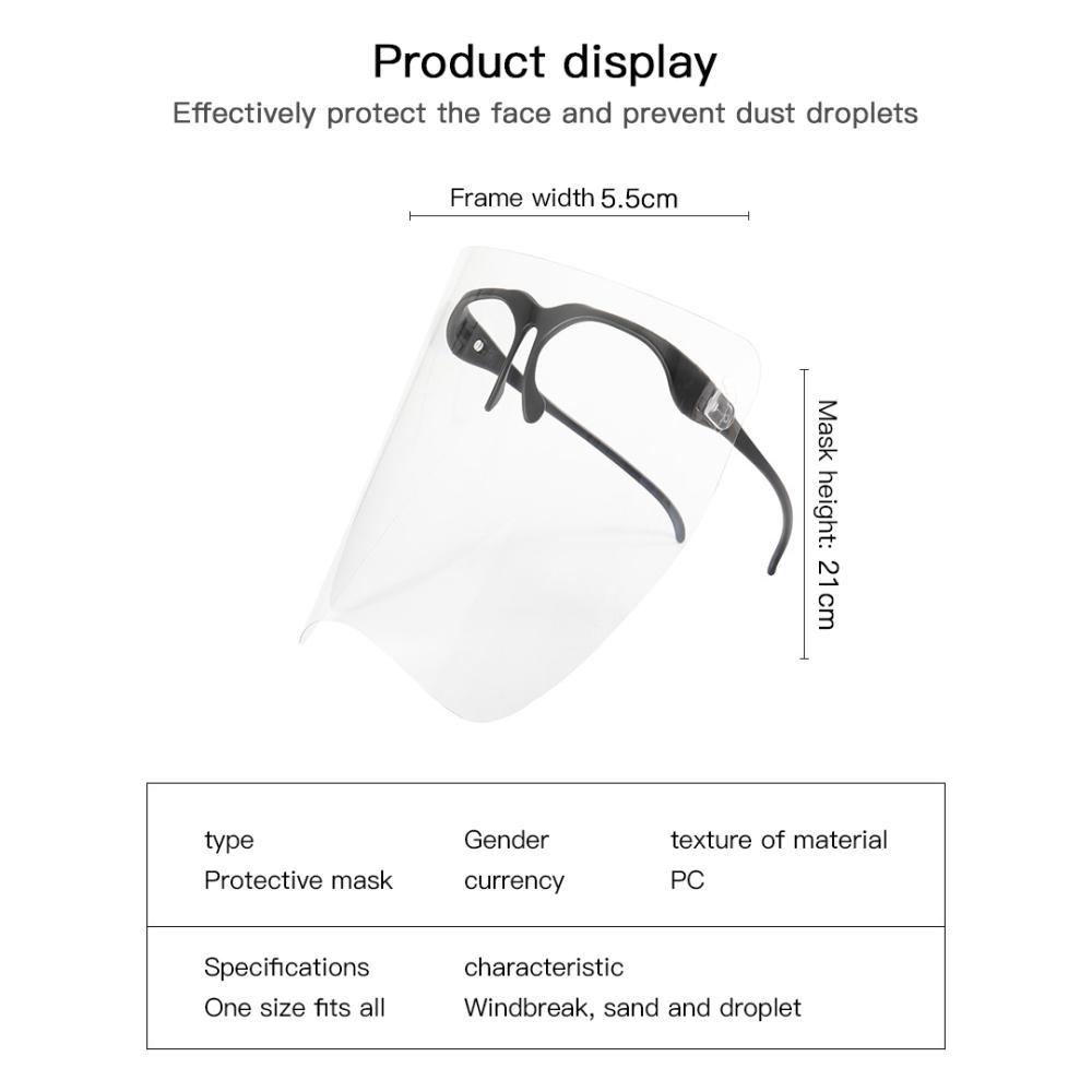 Full face shield with glasses Unisex transparent face sheild cover baffle block Anti Droplet Dust-proof Anti-UV youngtime
