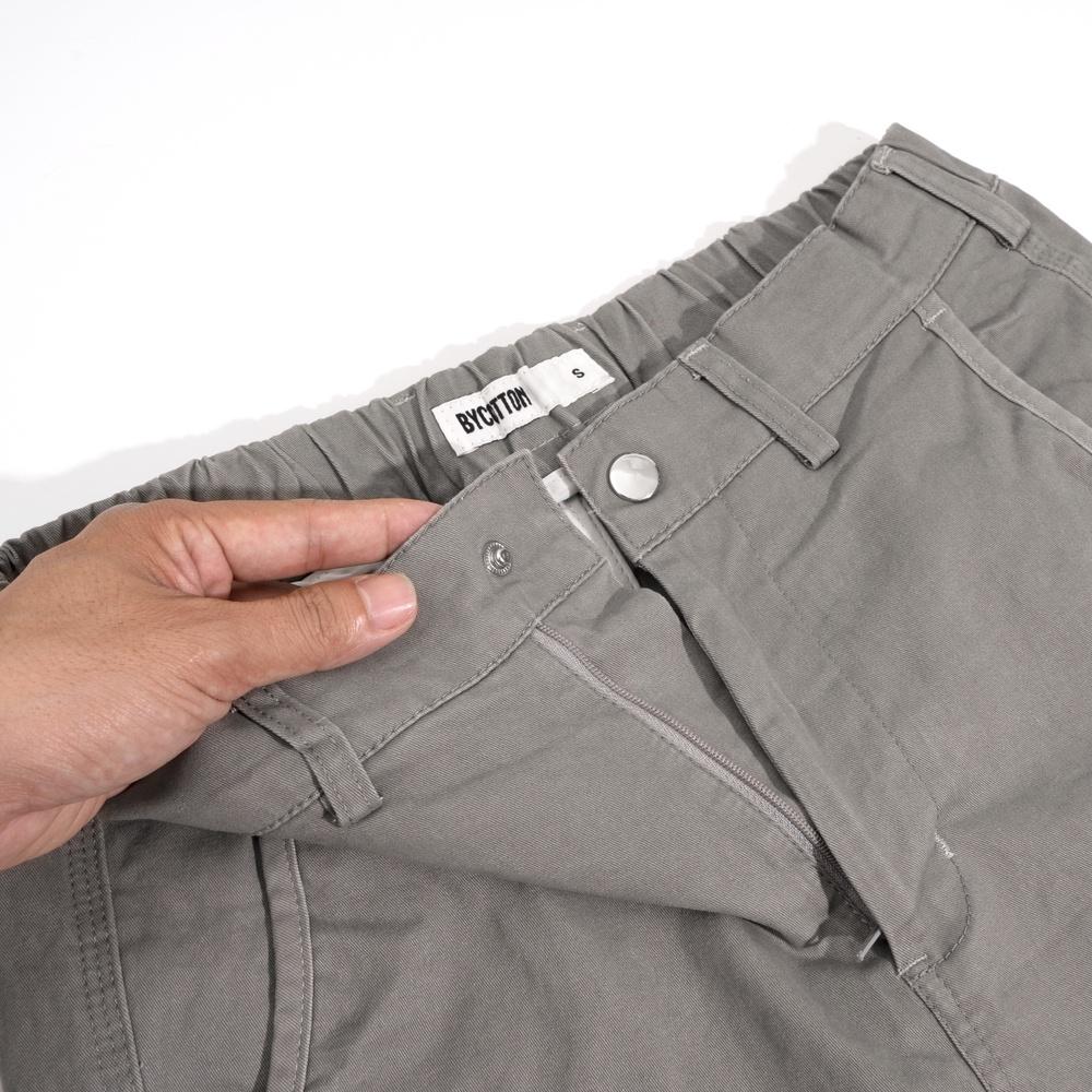 Quần Short Kaki Nam Màu Xám Khói BY COTTON Light Grey Khaki Shorts