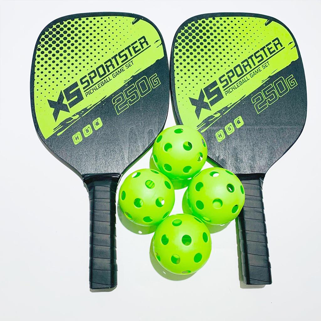 Pickleball Paddle Set, Pickleball Rackets with Cushion Comfort Grip, Pickleball Set of 2 Pickleball Paddles, 4 Balls, 1 Pickleball Bag