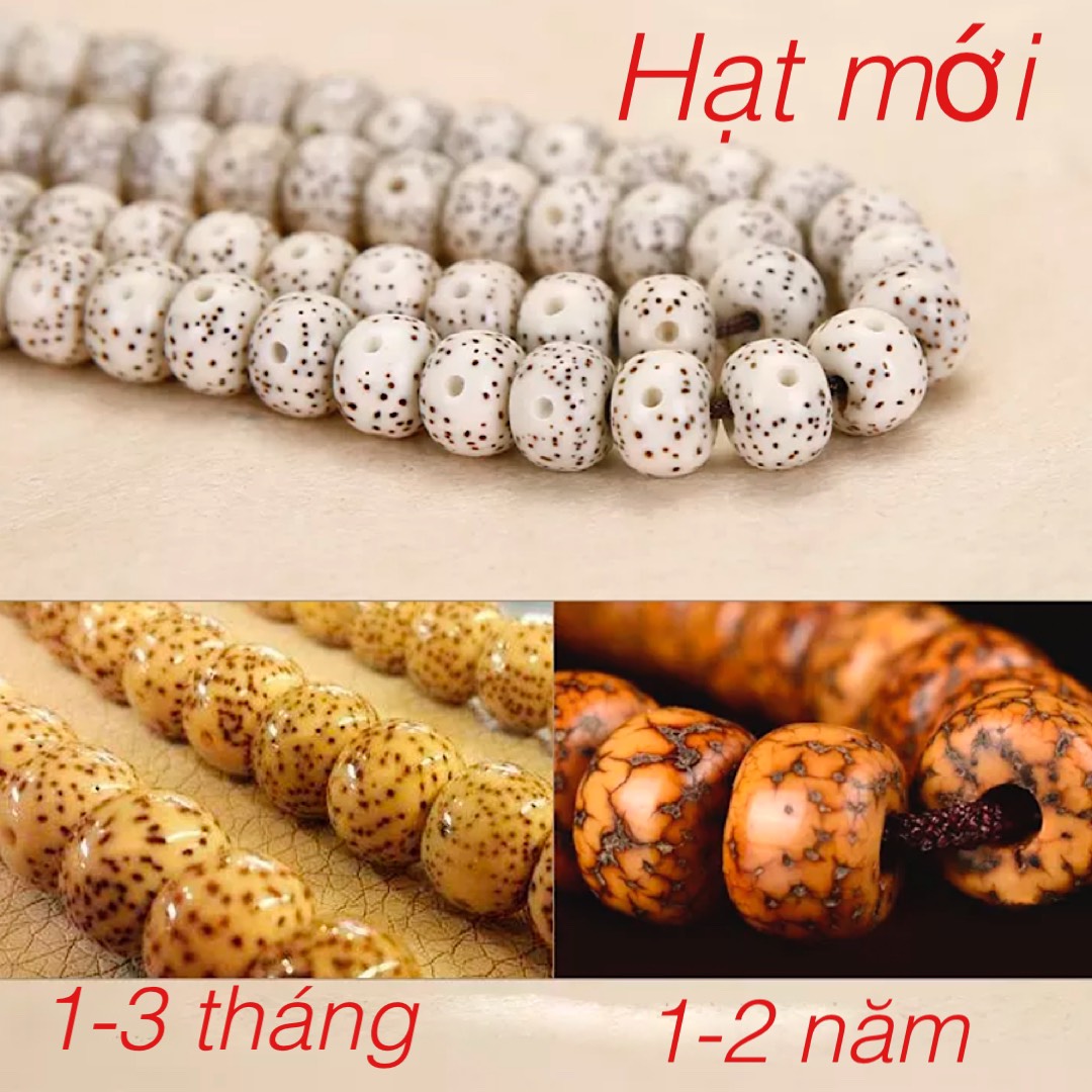 VÒNG TAY CHUỖI 108 HẠT BỒ ĐỀ TINH NGUYỆT 8mm TỰ NHIÊN