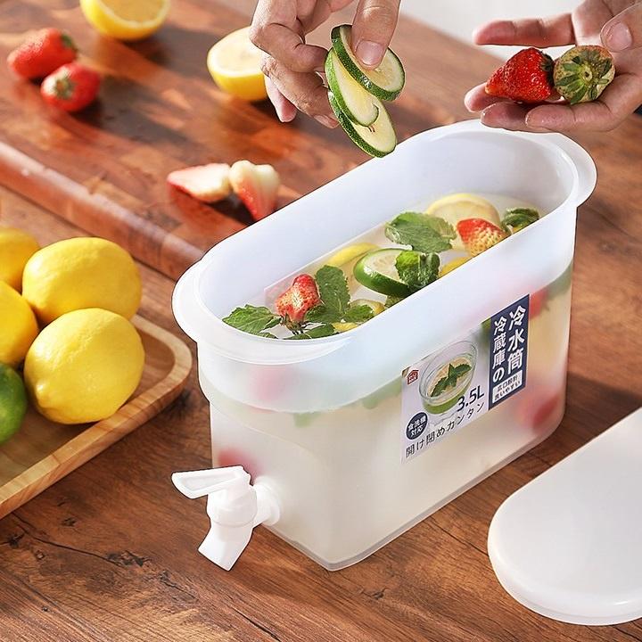 Bình nước 3.5 L có vòi chuyên để tủ lạnh, bình đựng nước cỡ lớn để tủ lạnh hàng cao cấp xuất nhật
