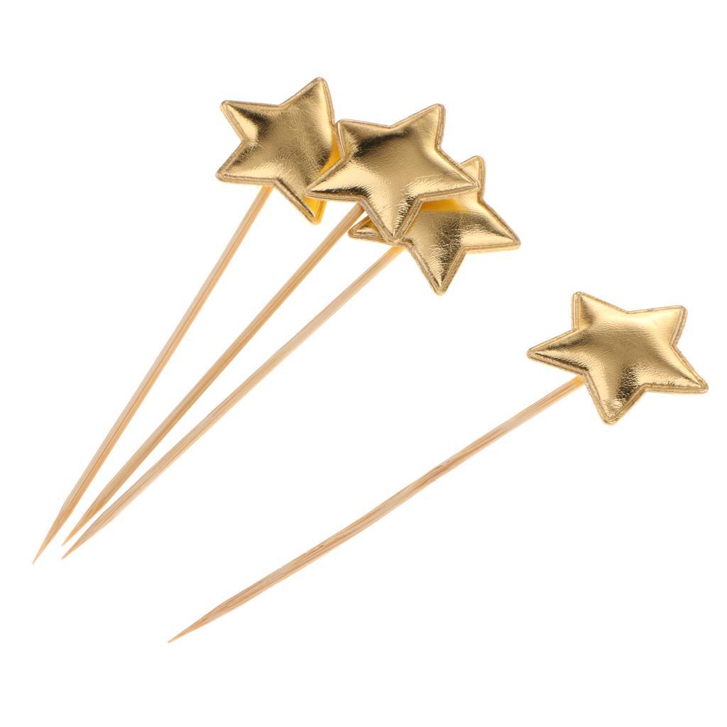 2x20 Pieces Star Cake Cupcake Topper for Birthday/Wedding Party Decor Gold
