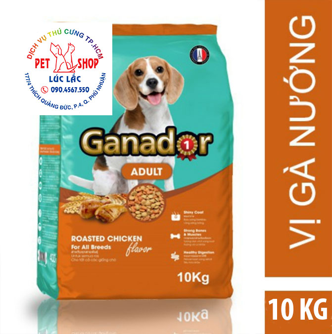 Thức ăn cho chó trưởng thành Ganador vị gà nướng Adult Roasted Chicken Flavor 10kg (dạng xá)