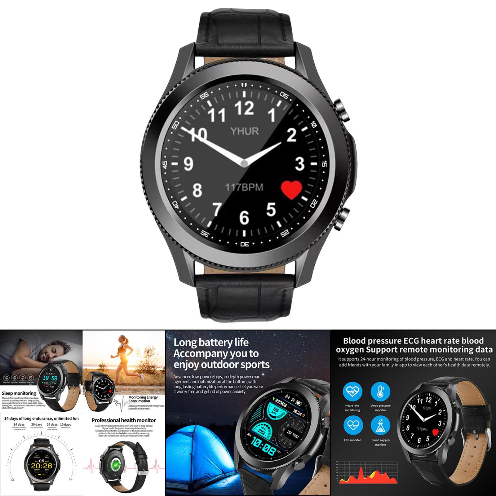 Smart Watch Fitness  ECG PPG  Pressure Sleep Monitor Black