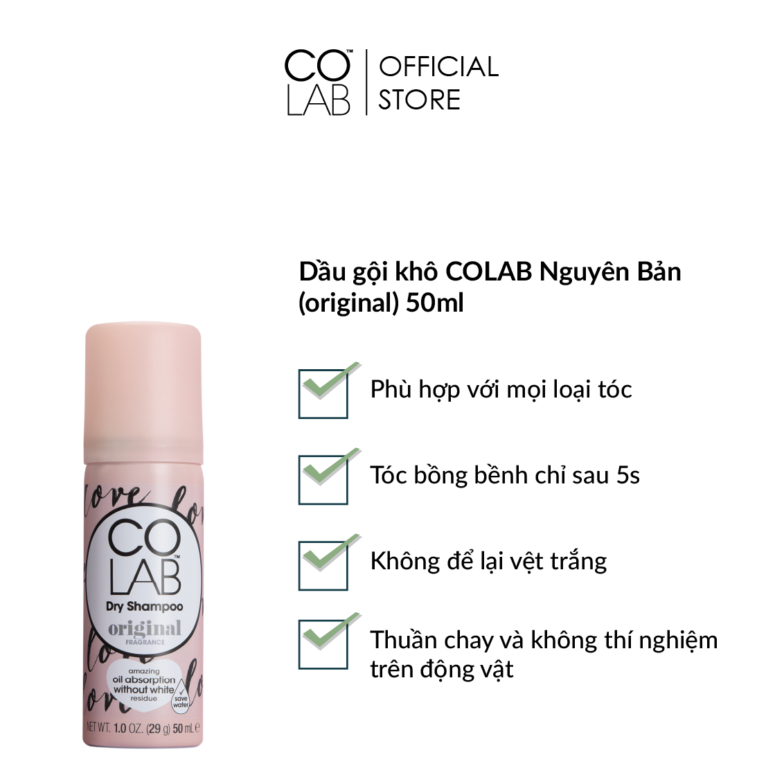 Dầu gội khô COLAB hương Original 50ml