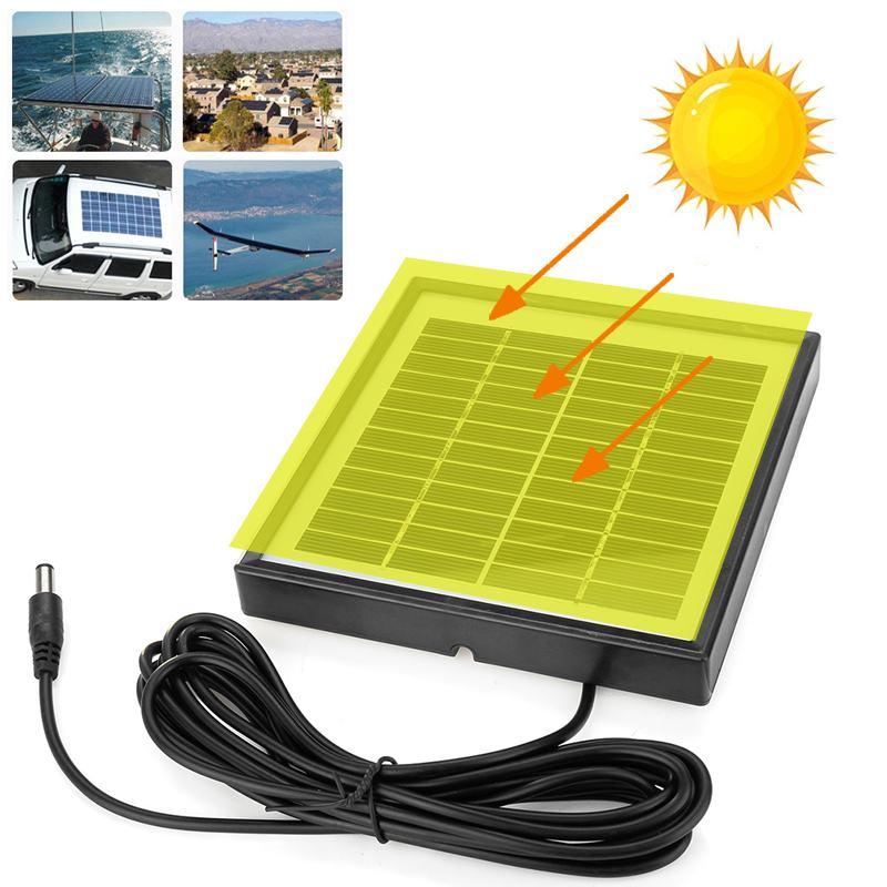 Bảng điều khiển năng lượng mặt trời đa tinh thể di động mini 12V 10W 220MA bằng nhựa x Cáp giao diện DC cho bộ sạc pin điện thoại Moblie trên ô tô Màu sắc: 1 CÁI