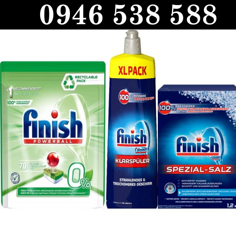 Combo Viên Finish Hữu cơ 70V + Muối Finish 1.2kg + Nước làm bóng bát Finish 750ml