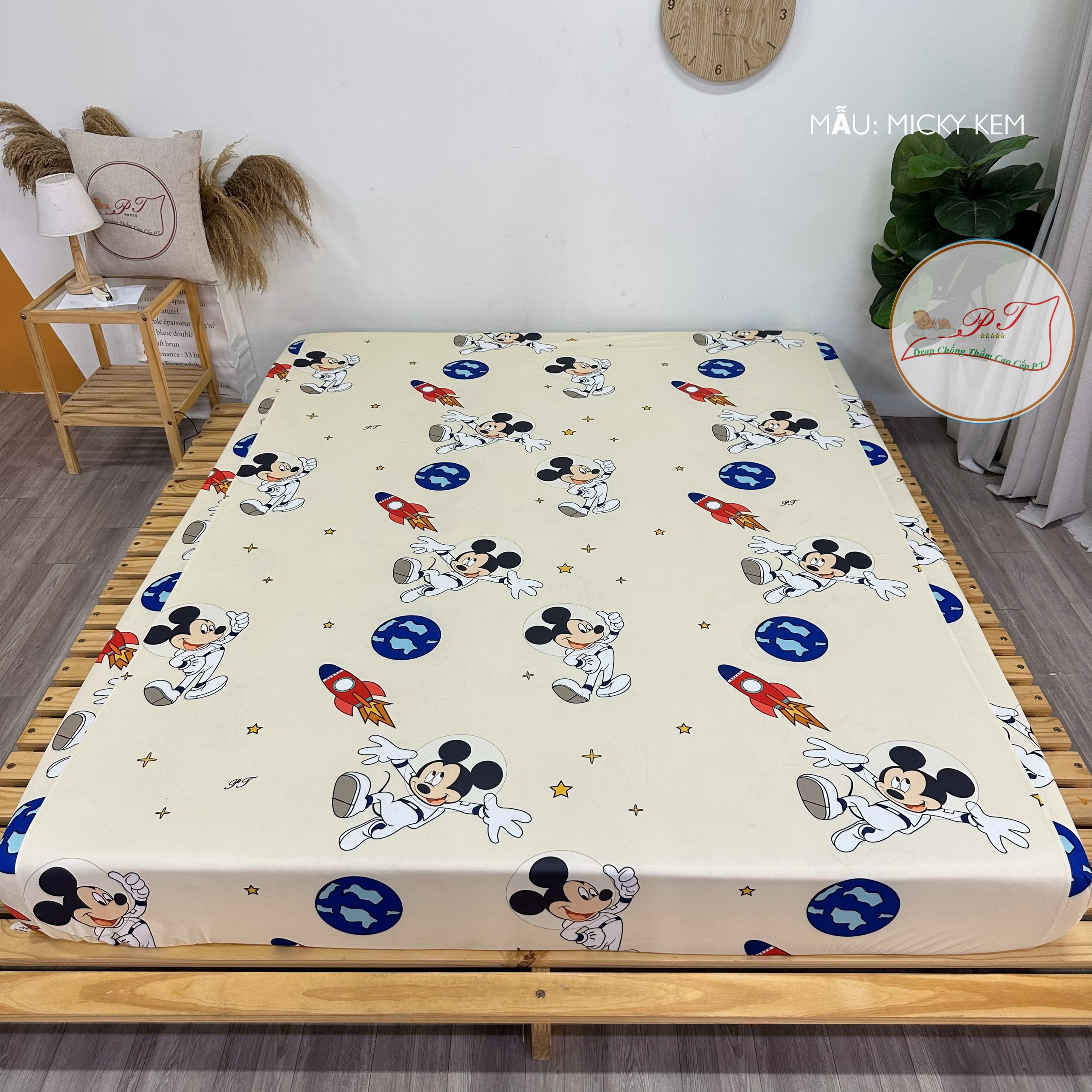 Ga Chống Thấm Cao Cấp PT Mẫu Họa Tiết Mickey Kem