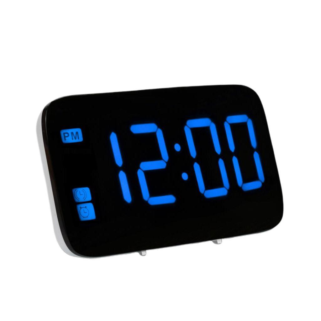 Mini Digital LCD  Dashboard Date Time Calendar Small Clock Blue