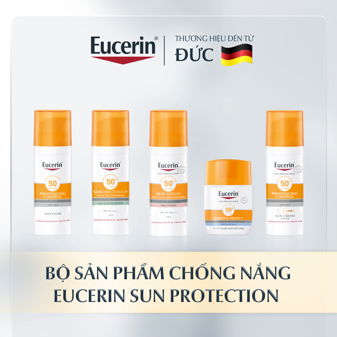 Kem chống nắng kiềm dầu &amp; ngừa mụn Eucerin Sun Dry Touch SPF50+ 50ml