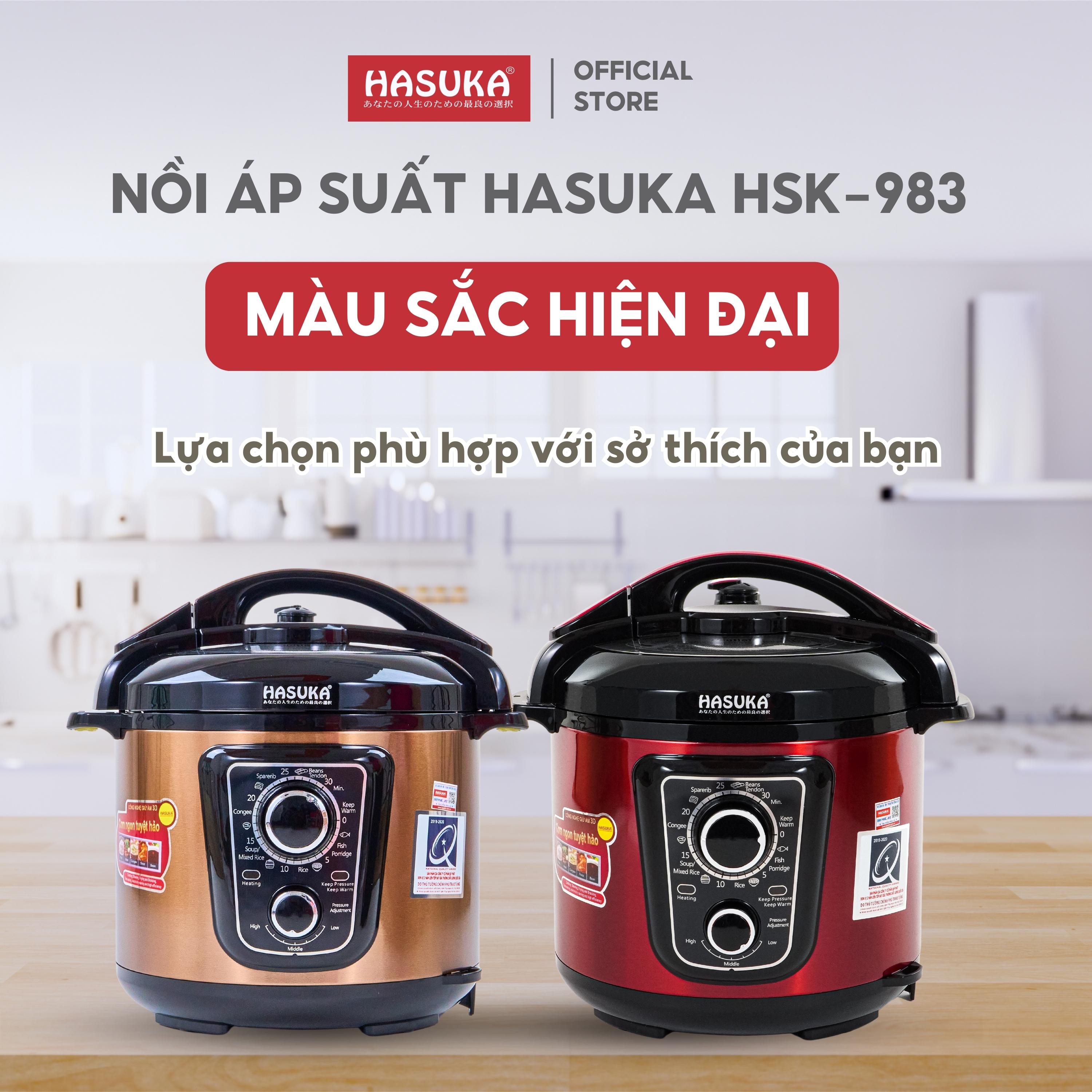 Nồi áp suất điện đa năng Hasuka HSK-983 dung tích 5L, công suất 900W - Hàng chính hãng (BH:12 tháng)