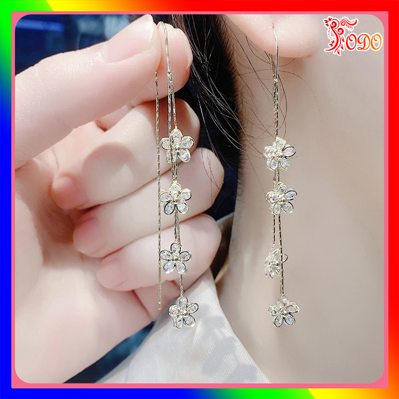 Bông tai kiểu sành điệu dã ngoại YL404 xu hướng mới thu đông đi học đi đám cưới thanh lịch đính đá -