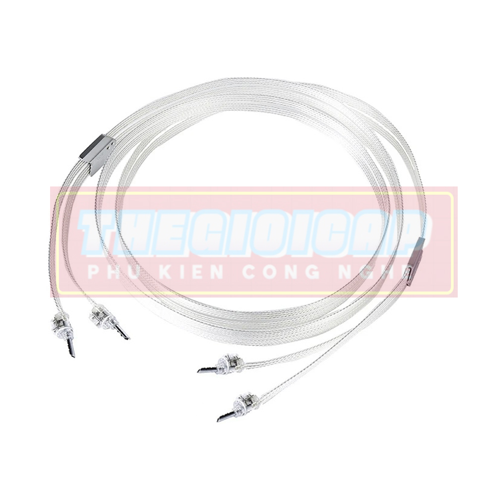 Bộ 02 Dây Loa AUDIOMECA S30 Jack Bắp Chuối Mạ Bạc Cao Cấp Dài 1.5m - Hàng Nhập Khẩu