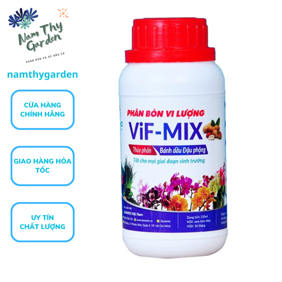 Phân Bón Vi Lượng Vif Mix Thủy Phân Bánh Dầu Đậu Phộng Tốt Cho Mọi Giai Đoạn Chai 250ml