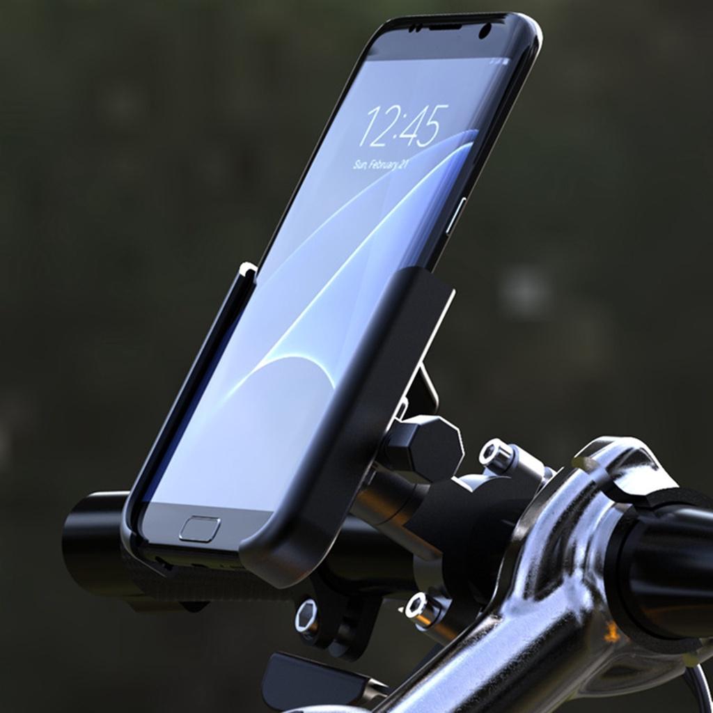 Giá đỡ điện thoại bằng hợp kim nhôm chống sốc thông dụng gắn tay lái xe máy