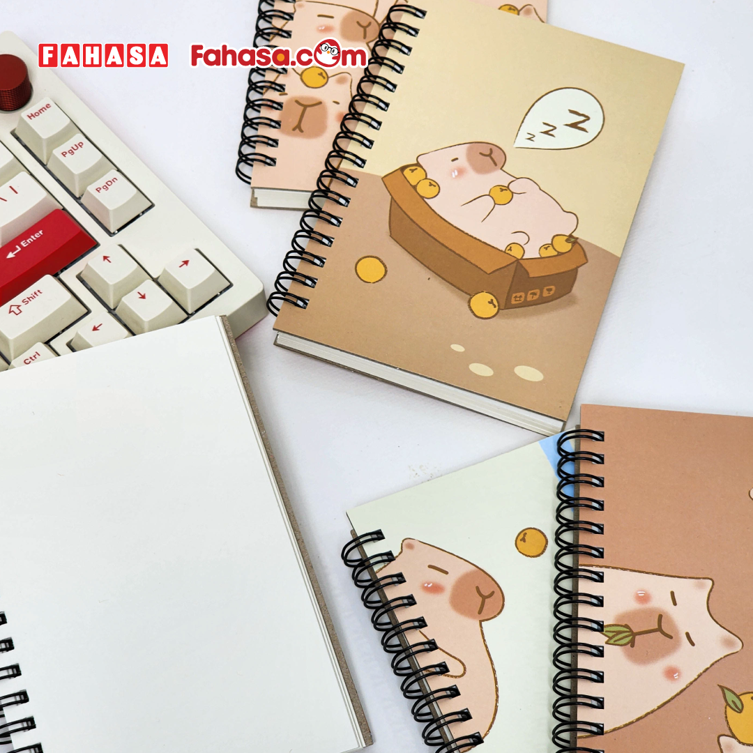 Sổ Lò Xo Bìa Bồi Friendly Ambassador Capybara V1 A6 - Không Kẻ - 160 Trang 80gsm - The Sun 02