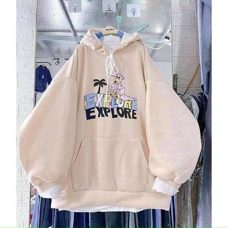 Áo hoodie nỉ ngoại tay phồng ulzzang nam nữ