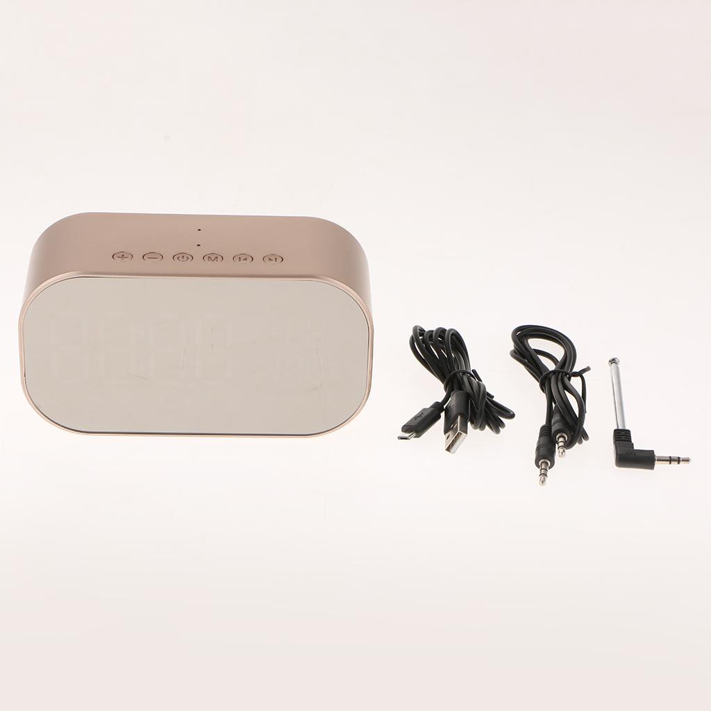Wireless LED Mirror Surface Bluetooth Alarm Clock Speaker Table Clock for Home Office Decoration