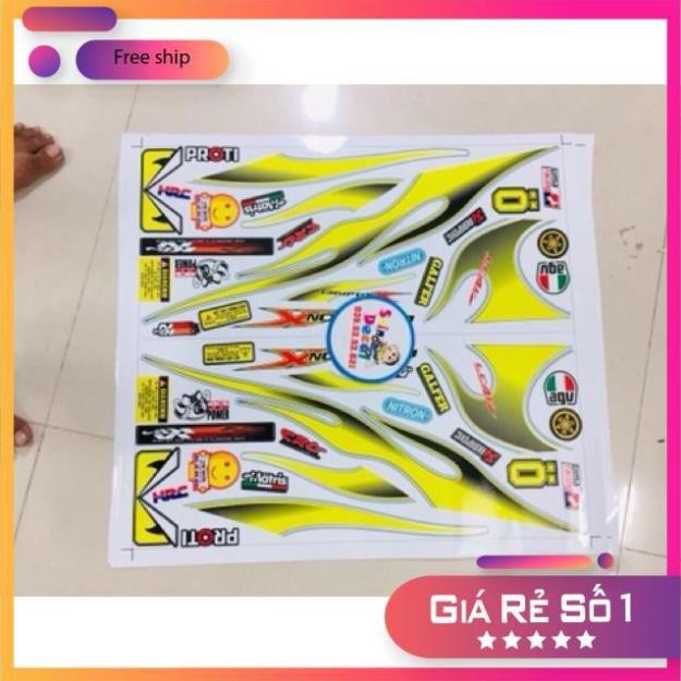 Tem rời exciter 2010 lửa vàng đen bảo hành màu sắc vĩnh viễn
