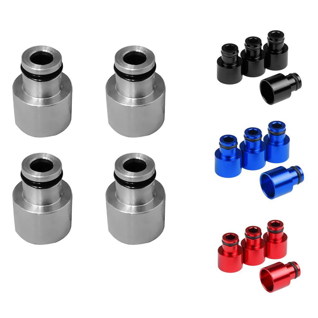 8pcs Fuel Injector Adapters Replace for Car Black+Sliver