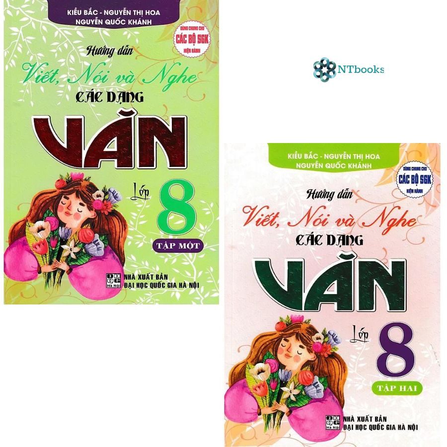 Combo 2 cuốn Sách Hướng Dẫn Viết, Nói Và Nghe Các Dạng Văn Lớp 8 Tập 1 + Tập 2 - Dùng Chung Cho Các Bộ SGK Hiện Hành
