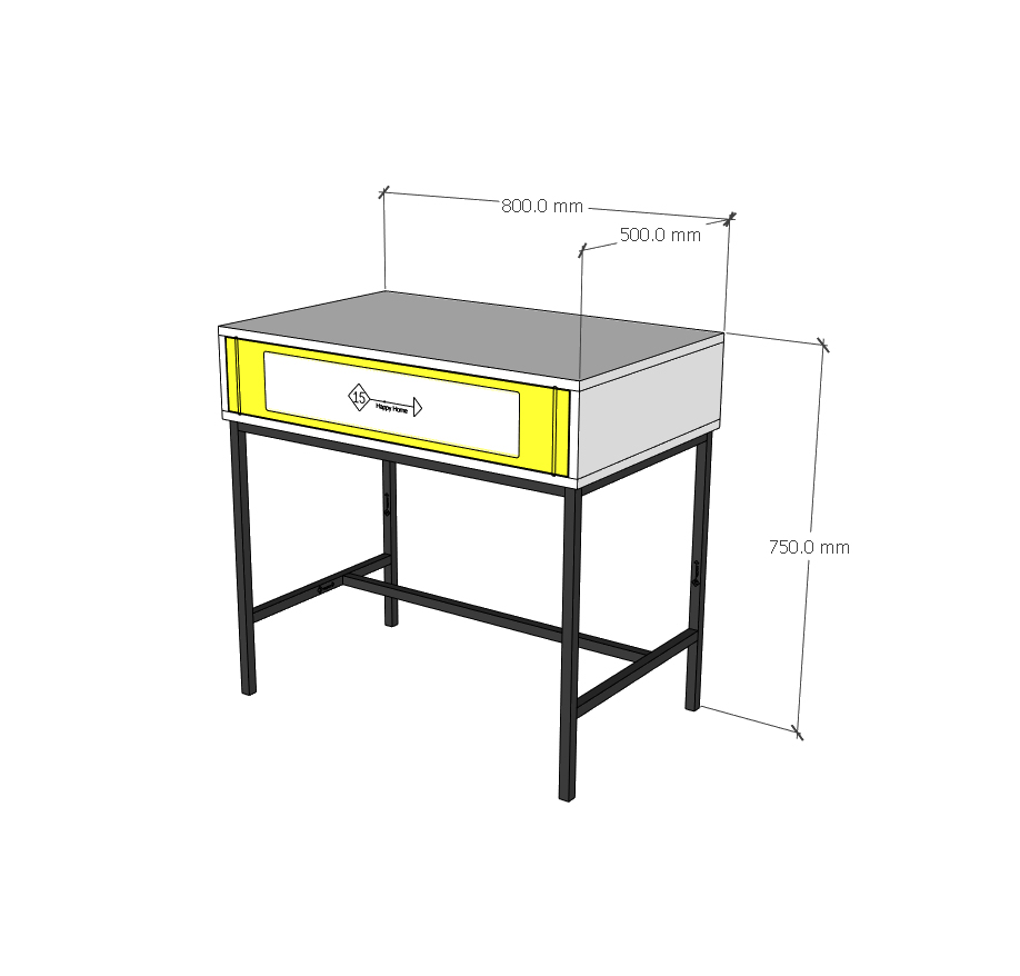 [Happy Home Furniture] TAKO, Bàn làm việc 2 ngăn kéo - chân sắt , 80cm x 50cm x 75cm ( DxRxC), BAN_074