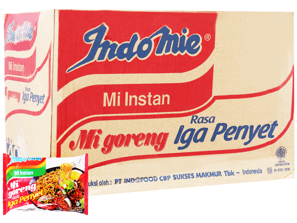 Thùng 40 gói mì xào khô Indomie mix theo yêu cầu