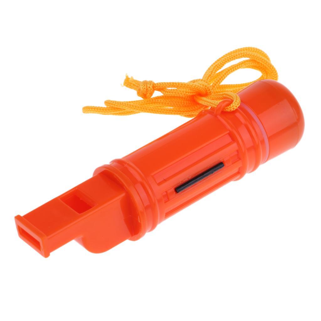 Multiuse Survival Tool Emergency Whistle Fire Starter Compass Signal Mirror