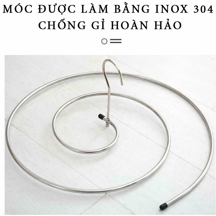 Móc phơi chăn hình tròn bằng inox 304 không rỉ tiện lợi dang xoắn, móc treo chăn mền chịu lực cao FAMAHA