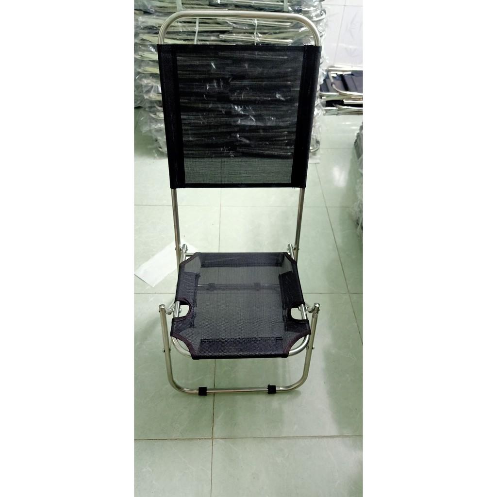 Ghế xếp cafe khung inox lưng cao vải lưới 1 mảnh