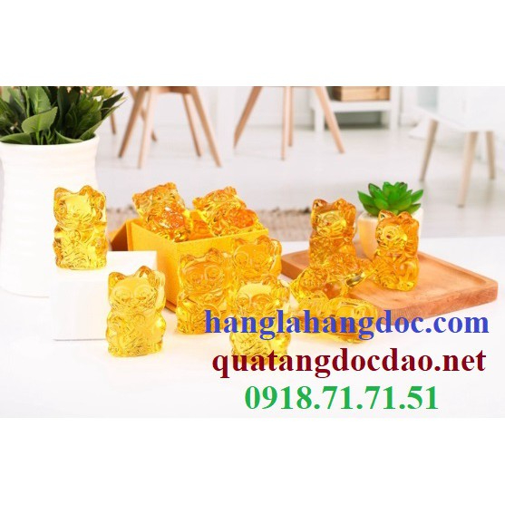 Mèo vẫy tay thần tài pha lê biểu tượng của sự tài lộc & hưng thịnh