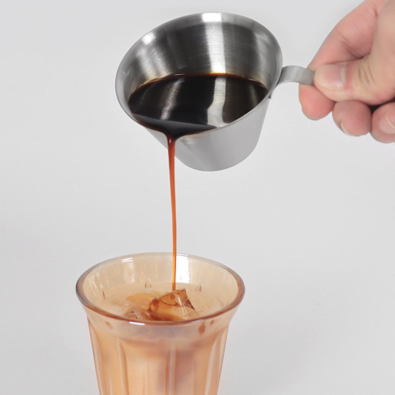 Stainless Steel Espresso Measuring Cup Coffee Mug Bar Drink Mugs for Kitchen