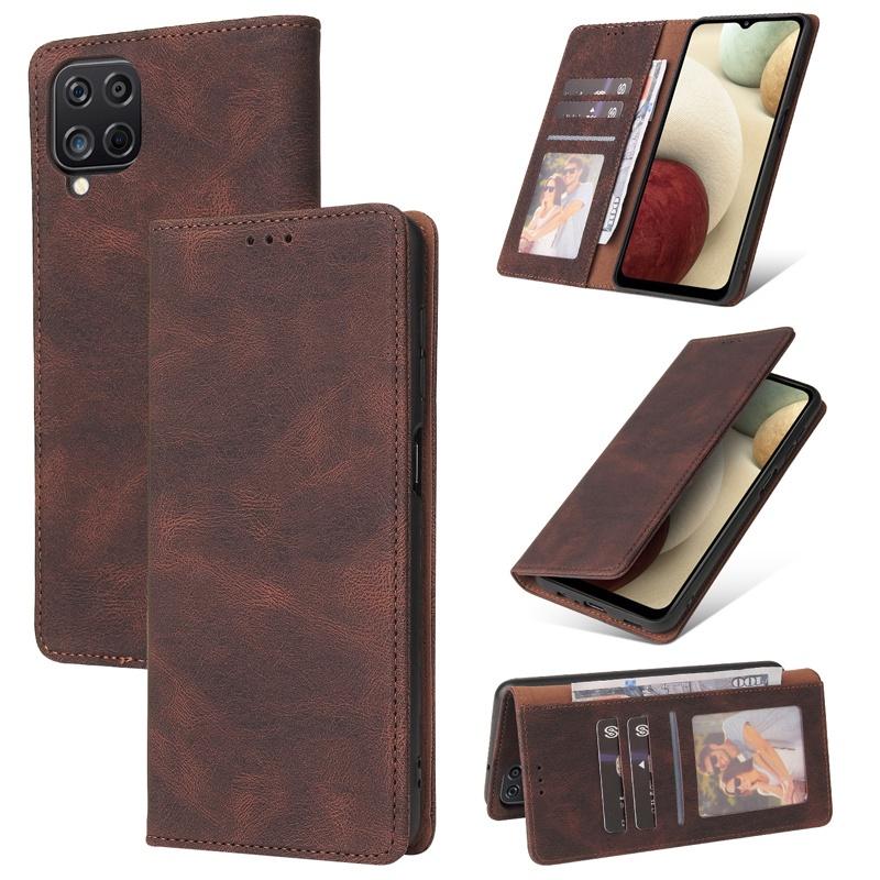 Ốp điện thoại da kiểu ví gập nam châm doanh nhân cho Samsung Galaxy A12 A02 A02S A32 4G A42 A52 A72 A22 A82 5G