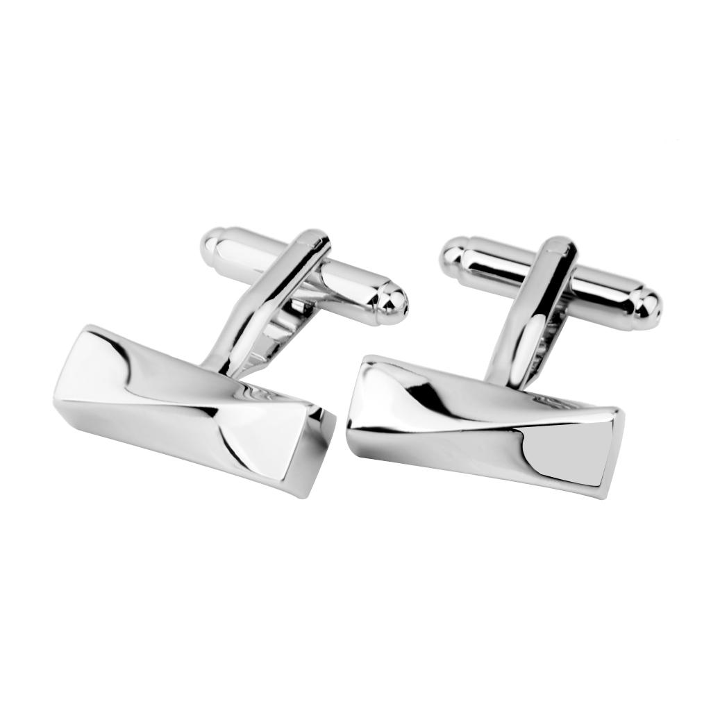 1 Pair Fashion Mens Groom Shirt Twist Cuff Links Wedding Jewelry Silver Gift