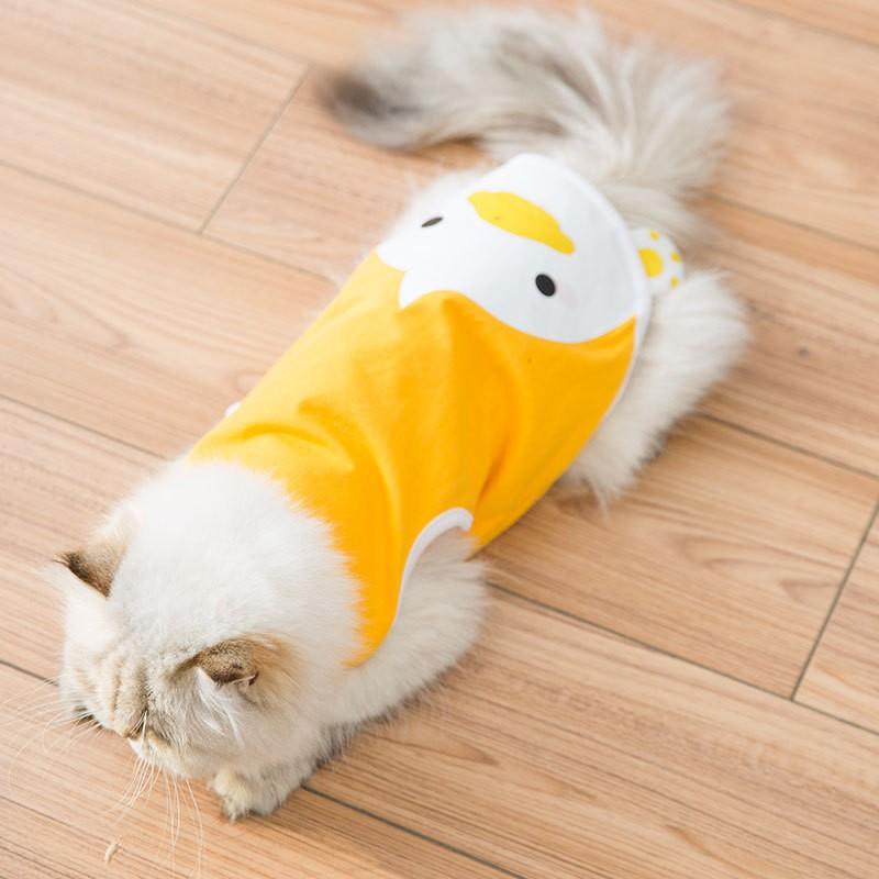 Áo cho mèo chó mùa xuân mùa hè chất cotton xịn dễ thương in hình chim cánh cụt -ttc01