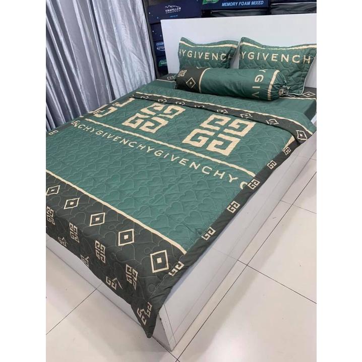 Set 5 Món GYVENCHY Chăn Ga gối Poly Cotton 1m6 x 2m x 10cm
