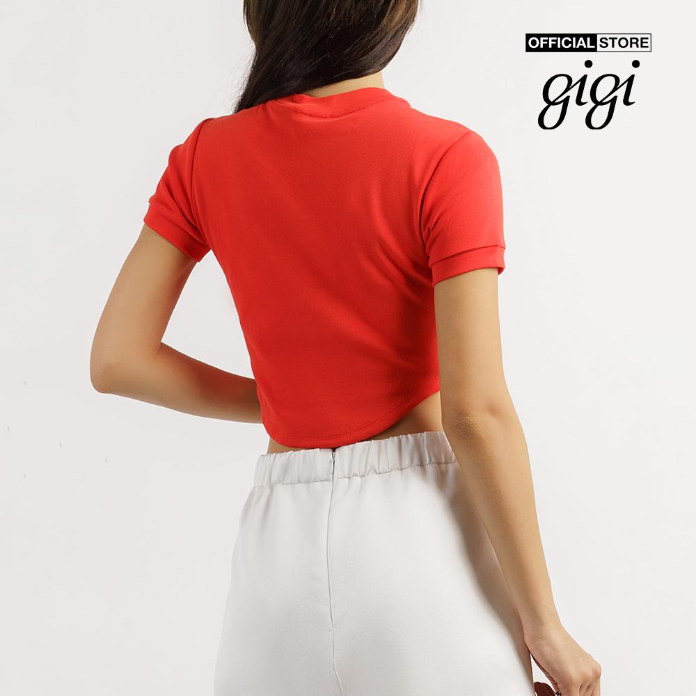 GIGI - Áo thun nữ croptop tay ngắn phối logo thời trang G1201T221232