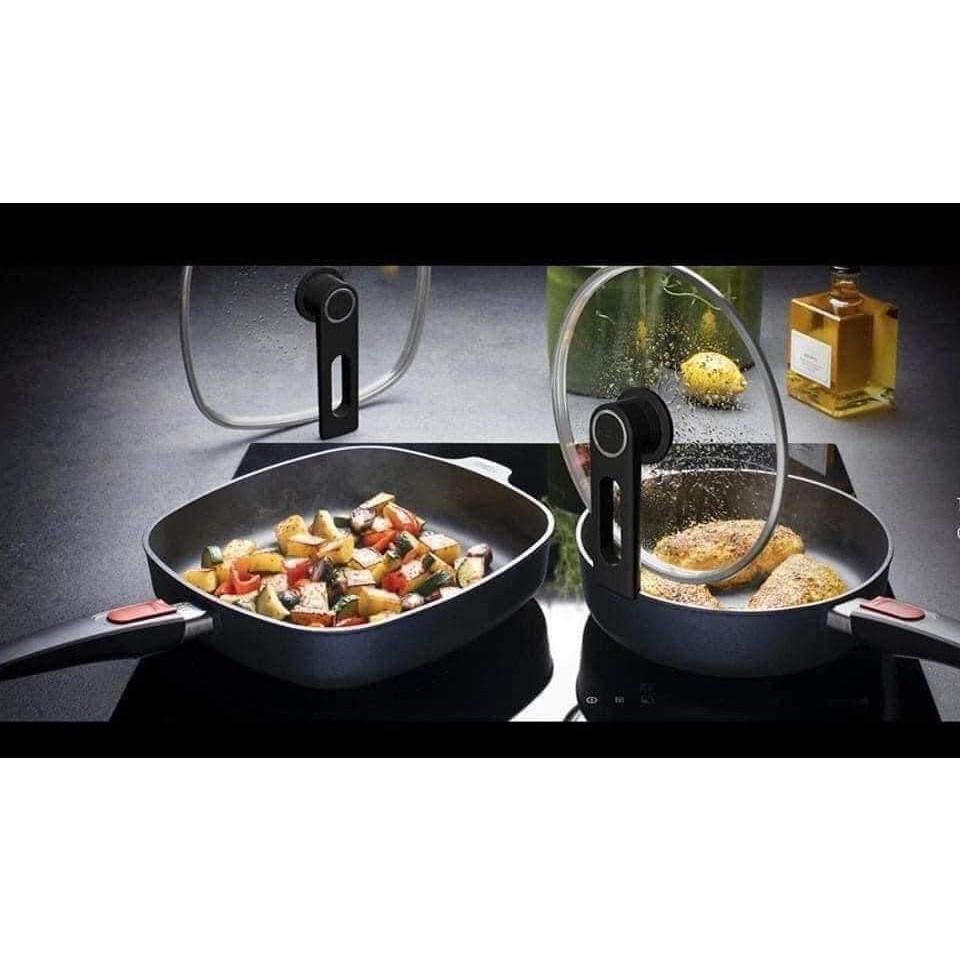 Chảo Vuông Woll Diamond Lite Pans Rectangular 30cmx26cm, Chảo Chống Dính Kim Cương Cao Cấp, Kèm Vung Kính, Cán Tháo Dời