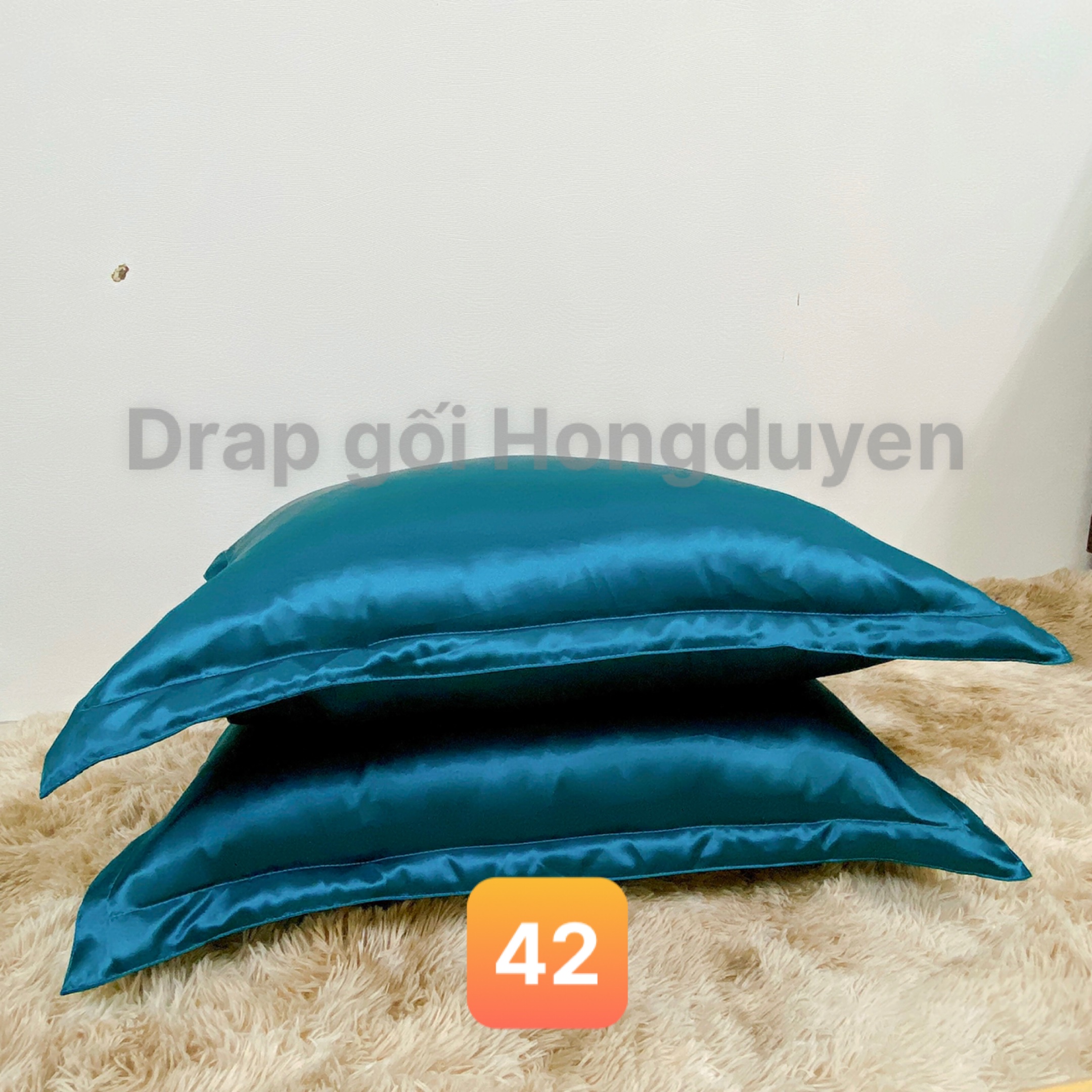 Bộ vỏ gối-ga phi bóng KO MỀN/CHĂN (chân nệm dưới 15cm) 1m6/1m8 trơn xanh 42. Bộ drap phi bóng 1 màu. Bộ ra phi bóng. Bộ drap phi lụa. Bộ ra phi lụa. Bộ ga phi lụa. Ga giường - drap giường - grap giường - ra giường.