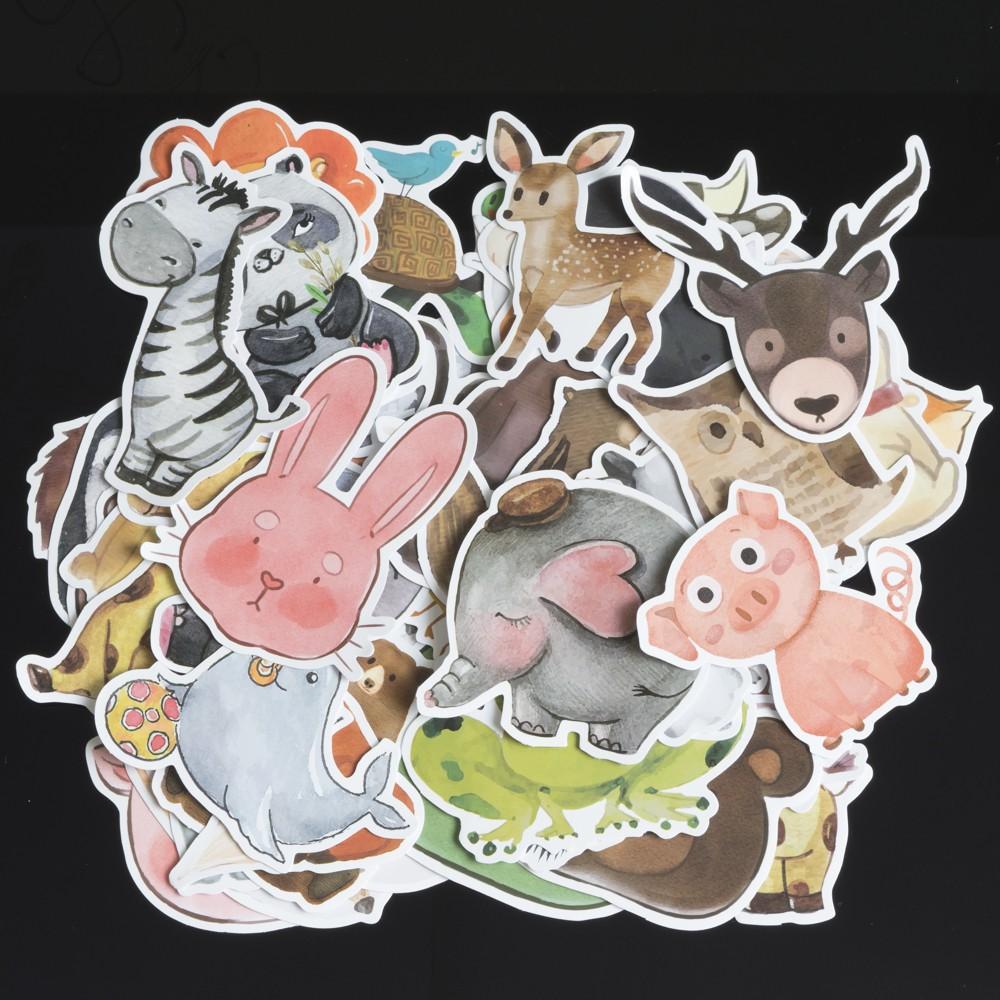 Bộ miếng dán sticker, stickers cao cấp chủ đề Động vật, animal trang trí Vali Laptop Mũ Bảo Hiểm Xe Máy Xe Đạp Đàn