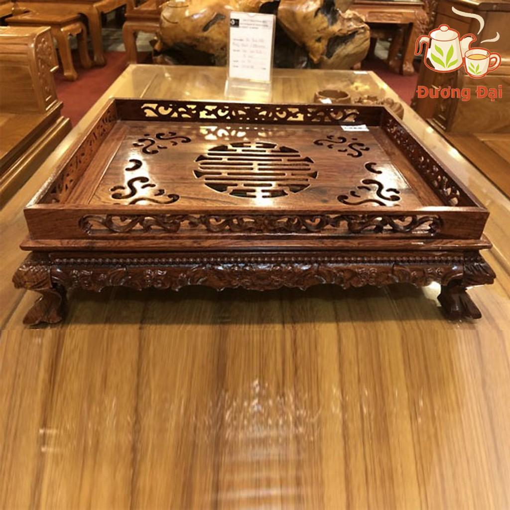 Khay trà chân quỳ gỗ cẩm lai để bàn phòng khách