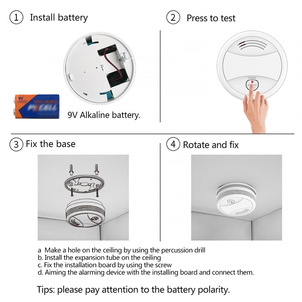 Wifi Smoke Detector Smart Fire Alarm Sensor Wireless Security System Smart Life Tuya APP Control Smart Home For Home Kitchen/Store/Hotel/Factory